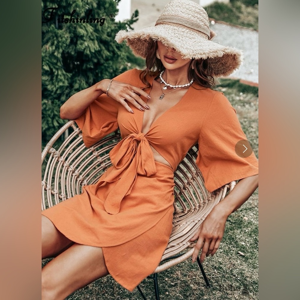 Boho Tie Front Mini